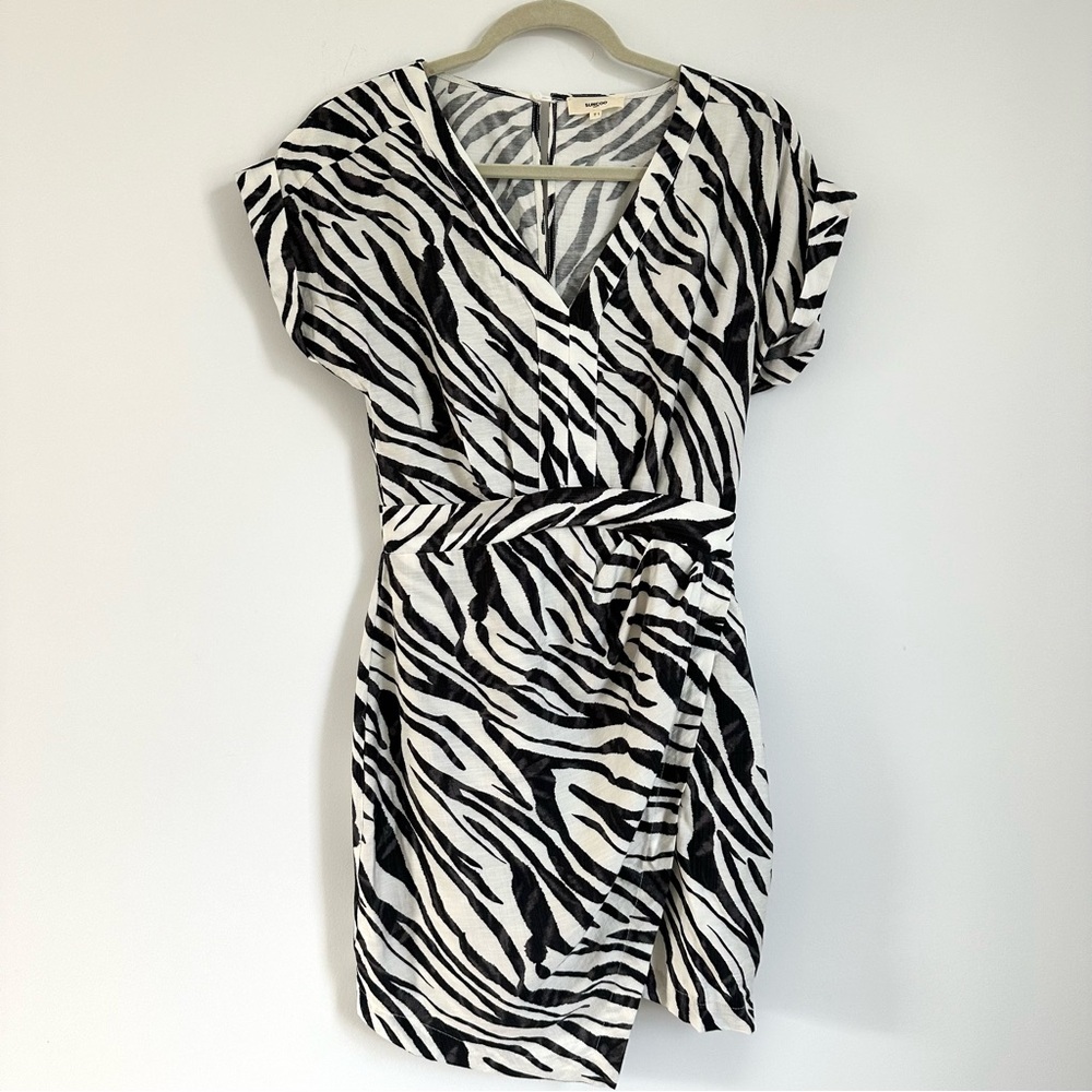 SUNCOO Zebra Striped Mini Dress